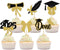 Morndew 24 PCS Graduation Done and Doctoral Cap Cupcake Toppers for Graduation Party Decorations...