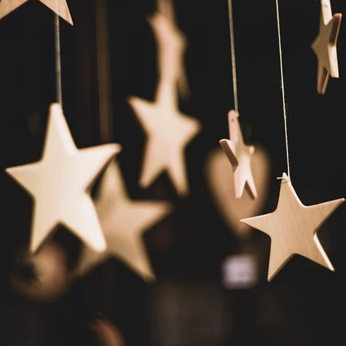 Luter 500 x Wooden Star Craft Ornaments Unfinished Blank Wooden Star Slices Embellishments for Christmas, Wedding, Party Decoration, DIY Cards, 5 ...