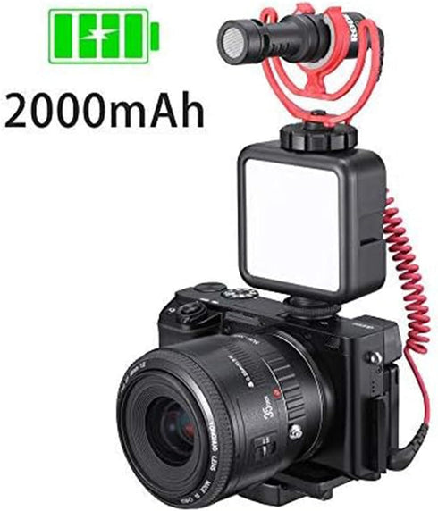 ULANZI VL49 2000mAh LED Video Light w 3 Cold Shoe, Rechargeable Soft Light Panel, Portable Photography Lighting for DJI OSMO Sony DSLR Canon Camer...
