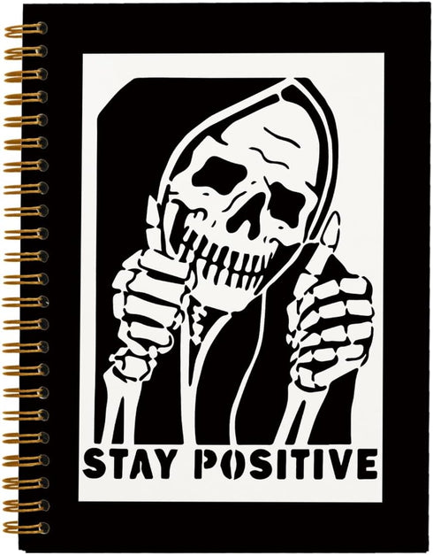 Stay Positive Inspirational Notebooks,Funny Skull Skeleton Notebook,Inspirational Journal for Women,Inspirational Gifts for Women,Journaling Noteb...