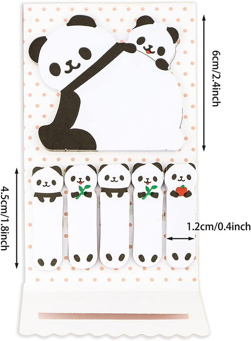 6 Packs Cute Panda Sticky Notes, LEEFONE Cartoon Animal Sticky Notes, Lovely Page Flags Index Tabs Memo Sticker for Home School Office Supplies...
