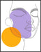 Posterizer 1 pcs-single art of a womans face-purple orange minimal art 1-Abstract & Modern Art-Gift for Art Lovers-Decor for Home & Office- unfram...