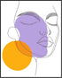 Posterizer 1 pcs-single art of a womans face-purple orange minimal art 1-Abstract & Modern Art-Gift for Art Lovers-Decor for Home & Office- unfram...