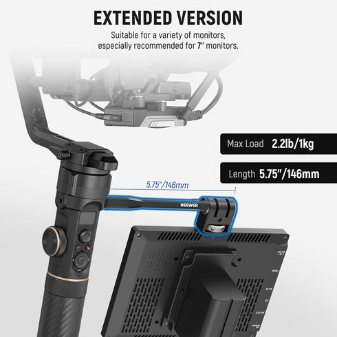 NEEWER Adjustable Field Monitor Mount, 360° Rotating Camera Monitor Mount with 1/4 Inch Thread, Compatible with DJI RS4 Pro RS3 RS2 RSC2 ZHIYUN Cr...