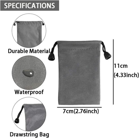 Drawstring Bags Set Small Grey Waterproof Storage Bag Cloth Bag Flannel Cinch and Ditty Pouch Gift Wrap Big Storage Bags Pouches,12 Pcs (7x11CM).....