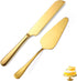 Wedding Cake Knife and Server Set,2Pcs Cake Cutting Set Gold Include Stainless Steel Cake Cutter And Cake Server Perfect For Wedding, Christmas, B...
