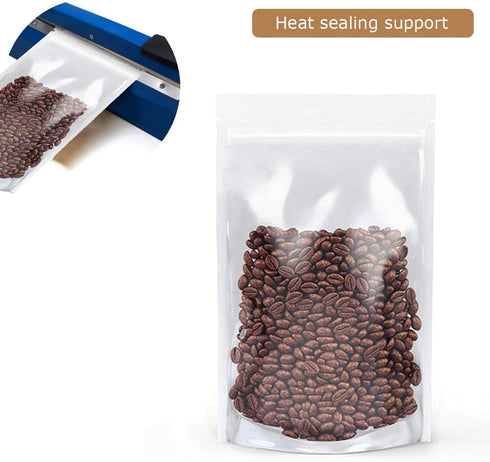 Clear Zipper Stand Up Pouch Bag,100Pcs 7.0x10.2 Heat Sealable Zip Lock Snack Food Tea Packing Pouches (7.0W x 10.2L, 100)...