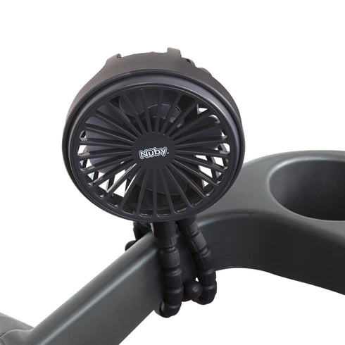 Nuby 3-Speed Stroller Fan with Adjustable Legs - Stroller Accessories - Baby Essentials for Travel - Black...