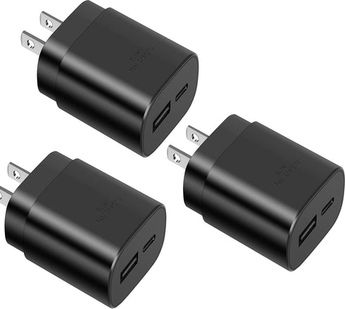 USB C Wall Charger Block, 25W Dual Port PD Power Delivery Fast Type C Charging Block Plug Adapter for Samsung Galaxy S22, S22 Plus, S20 / S21 Ultr...