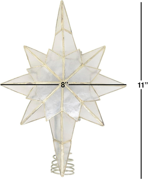 Kurt Adler UL0214/C 10-Light Capiz Star of Bethlehem Clear Treetop...