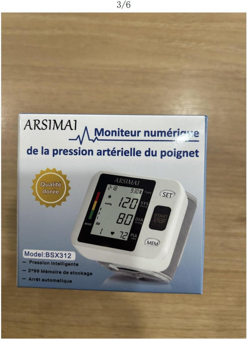 Wrist Accurate Automatic High Blood Pressure Monitors Portable LCD Screen Irregular Heartbeat Monitor with Storage Case and Adjustable Cuff Powere...