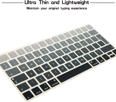 HRH Silicone Keyboard Cover Skin Protector for Magic Wireless Keyboard MLA22LL/A (A1644,2015 Released) European ISO Layout,Ombre Grey...