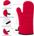Set of 4 Oven Mitts and Pot Holders, 482 F Heat Resistant Hot Plate Moving Non-Slip Gloves for BBQ, Grill, Baking, Cooking, Oven, Microwave (Red)...