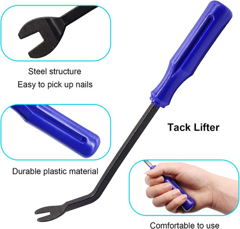 5PCS Upholstery Tools Kit - Dual Head Soft Rubber Mallet Hammer with 2PCS Replacement Head, Nail Tack Remover Tool & Removal Pliers for Furniture ...