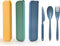 Large Reusable Utensils Set with Case, 3 Sets Travel Utensils with Case, Portable Knife Fork and Spoon Set for Lunch Box Camping Picnic Work or Da...