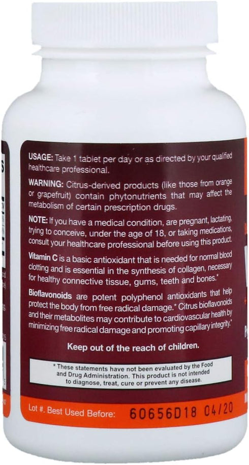 Jarrow Formulas Vitamin C + Citrus Bioflavonoids, Dietary Supplement Provides Antioxidant Protection, 750 mg, 100 Tablets...