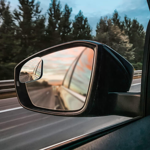 Car Blind Spot Mirror, 2PCS HD Convex Glass Angle Adjustable for Side Rearview Mirrors, Fan Shaped Frameless Rotatable Wide Angle Blind Spot Mirro...