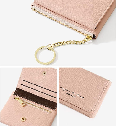 Coin Purse Mini Pouch Case Womens Change Wallet Keychain Zipper Pocket with Front Card Holder Organizer Fashion Slim Wallets (Red)...