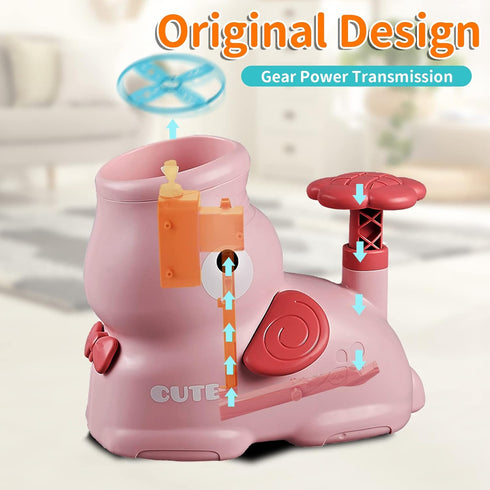 Outdoor Toys for Kids Ages 4-8, Flying Disc Launcher Toy for Kids with 8 Flying Discs 2 Net Pockets Kids Outside Toys for 4 5 6 7 8 Years Old Kids...
