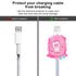 Cable Protector for iPhone Charger Cover Cute Kawaii Pink Bunny Rabbit Pattern Design,Data Line Cable USB Wire Cord Saver Charger Protector Design...