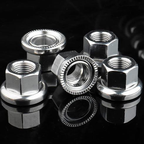 6pcs Bike Wheel Hub Nut Bike Flanged Axle Nut 3 Sizes M8/3/8"/M10 for Front and Rear Bike Wheel Mountain Bike and Kids Bike...