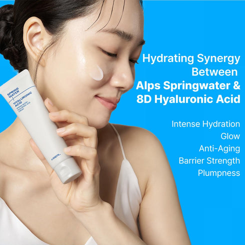 PLUSREAL Spring Water + Hyaluronic Acid Cream?Lightweight AM/PM Deep Hydrating Face Moisturizer for Sensitive Skin?Fragrance Free, Parabens Free, ...