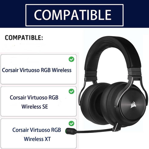 Virtuoso XT Earpads - Replacement Earpad for Corsair Virtuoso Gaming Headset,Hybrid Fabric Cooling Gel,High-Density Noise Isolation Foam, Added Th...