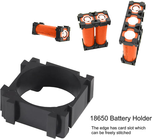 100Pcs 18650 Lithium Battery Holder, Plastic Battery Pack Bracket Cylindrical Cell Battery Stand Cell Spacer for DIY Fixed Battery...