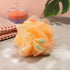 Loofah Bath Sponge, Body Scrubber Mesh, Pouf Shower Ball, Exfoliating Shower Sponge with Foam Exfoliating Beads, Pack of 4 (Orange)...