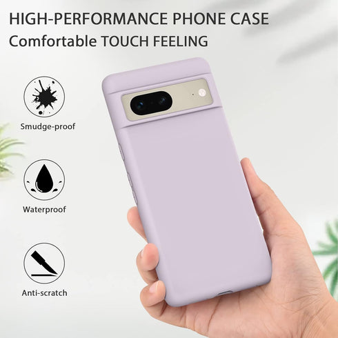 Amzpas Silicone Phone Case Compatible with Google Pixel 7, Soft Protective Smart Phone Case for Women Men, Durable Anti-Scratch Shockproof Phone C...