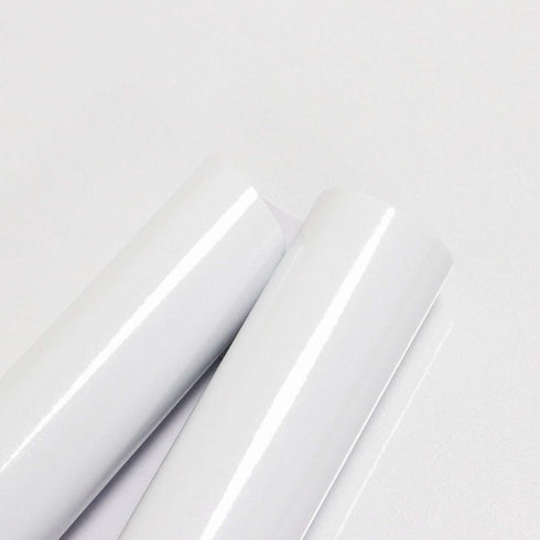 Glossy White Contact Paper for Countertops Removable Contact Paper White Peel and Stick Wallpaper Waterproof Easy to Clean Vinyl Roll Decorative K...