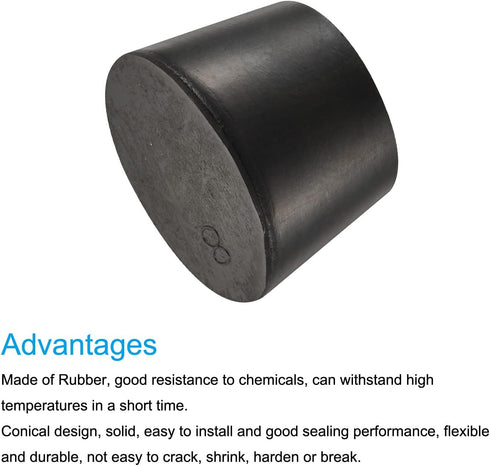 MECCANIXITY Rubber Tapered Plug 33mm to 41mm Solid Test Tubes Bungs Stopper Black for Lab Home 5 Pieces...