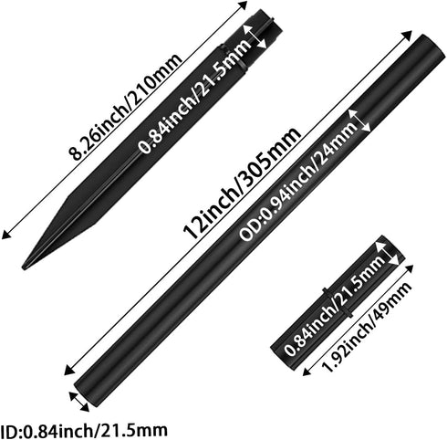 Flame Lamp Extension, Ground Stake and Joint Connector Kit to Make Solar Flashlight Torch Taller, 6 Sets, Black (ex-jo-gs-6)...