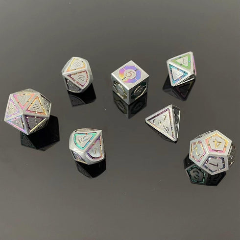 Metal DND Dice Set for Dungeons and Dragons Role Playing Games Tabletop Die (Model D Color C)...