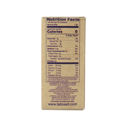 Tatio Salt 100% Natural, Sodium Free, Salt Substitute. Eco-Friendly Salt Shaker: 3.52 OZ -100gr...