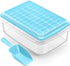 ARTLEO Ice Cube Tray with Lid and Bin for Freezer, Easy Release 55 Trapezium Ice Cube Tray with Cover, Storage Container, Scoop, Flexible Durable ...