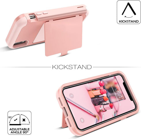 WeLoveCase for iPhone XR Wallet Case Design with Card Holder and Hidden Back Mirror Three Layer Heavy Duty Protection Shockproof All-Round Armor P...