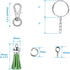 Keychain Tassles, Cridoz 300pcs Bulk Keychains Ring Set Includes 50pcs Tassels for Crafts, 50pcs Keychain Clips, 50pcs Key Chain Rings, 100pcs Jum...