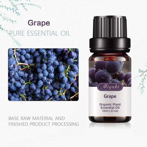 Grape Essential Oil Organic Plant & Natural Pure Grape Oil for Diffuser, Humidifier, Massage, Bath, Skin & Hair Care-2 Pack x10ml...
