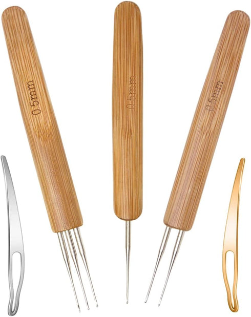5 Pieces Dreadlock Crochet Hook for Hair Dreadlocks Crochet Needle with Interlocking Tool for Locs Braid Craft (0.5mm)...
