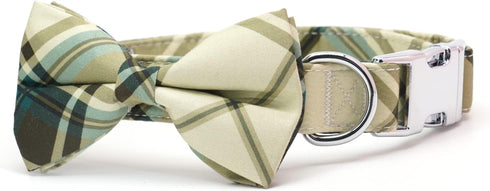 Dog Collar with Bow tie, Classic Plaid Dog Collar with Stylish Bowtie Suitable for Small Medium Large Dogs Cats Pets...