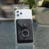 Ring Stand Stick on Wallet Cell Phone Slim Leather Wallet Stick on Wallet Credit Card RFID Blocking Sleeve Black...