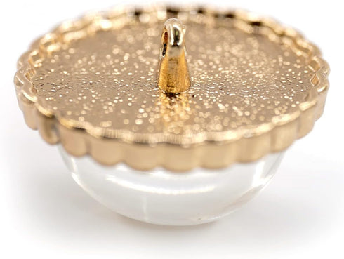 20 pcs Clear Glass Dome White Shimmer Layer Sewing Metal Shank Coat Buttons -25mm -1"...