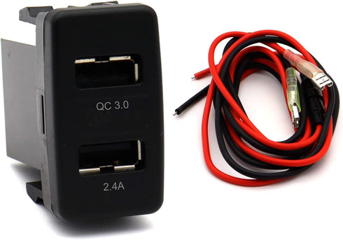 Quick Charger 3.0 Car Power Socket for Toyota VIGO, AWADUO 2.4A USB Car Power Port Socket Adapter with QC USB Socket for iPad/Samsung/Huawei, or O...