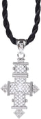 Ethiopian Cross Pendant Necklaces Chain Sliver Plated Jewelry...