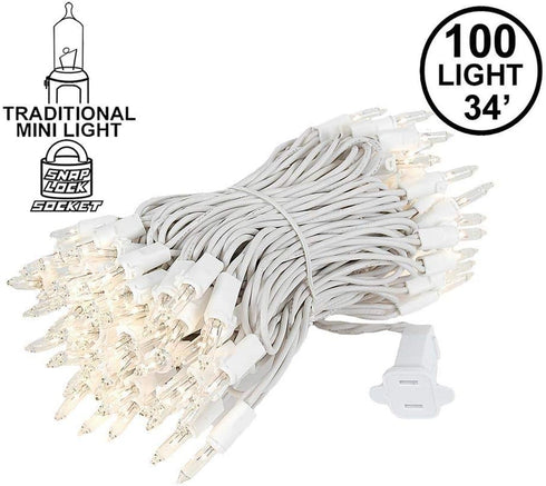 ?Novelty Lights 34FT 100 Commercial Christmas Lights, Tree Lights Indoor Commercial Grade Incandescent Bulbs With Clear Vintage Filament, Tree Lig...