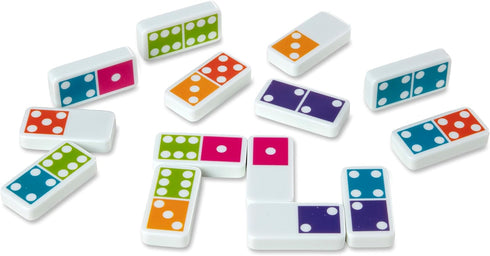 Melissa & Doug Dominoes Tabletop Game with 28 Colorful Tiles in Wooden Storage Box...
