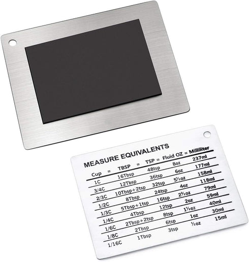 Magnetic Kitchen Baking Conversion Chart,Stainless Steel Conversion Refrigerator Magnet Chart for Cups Tablespoons Teaspoons Fluid Oz Milliliters,...