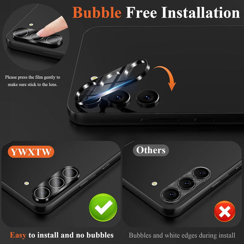 3 Pack for Samsung Galaxy S24 / S23 / S23 Plus Camera Lens Protector, 9H Tempered Glass S24/S23/S23 Plus Camera Cover, Anti Scratch, Case Friendly...