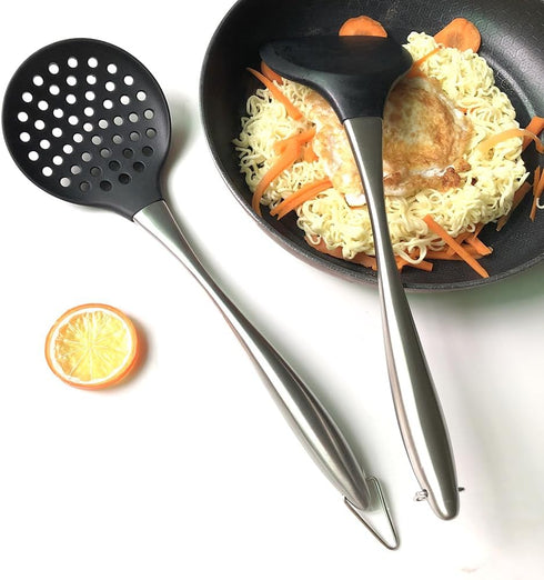 Silicone Wok Skimmer – Non-Scratch Slotted Spoon for Cooking Frying...